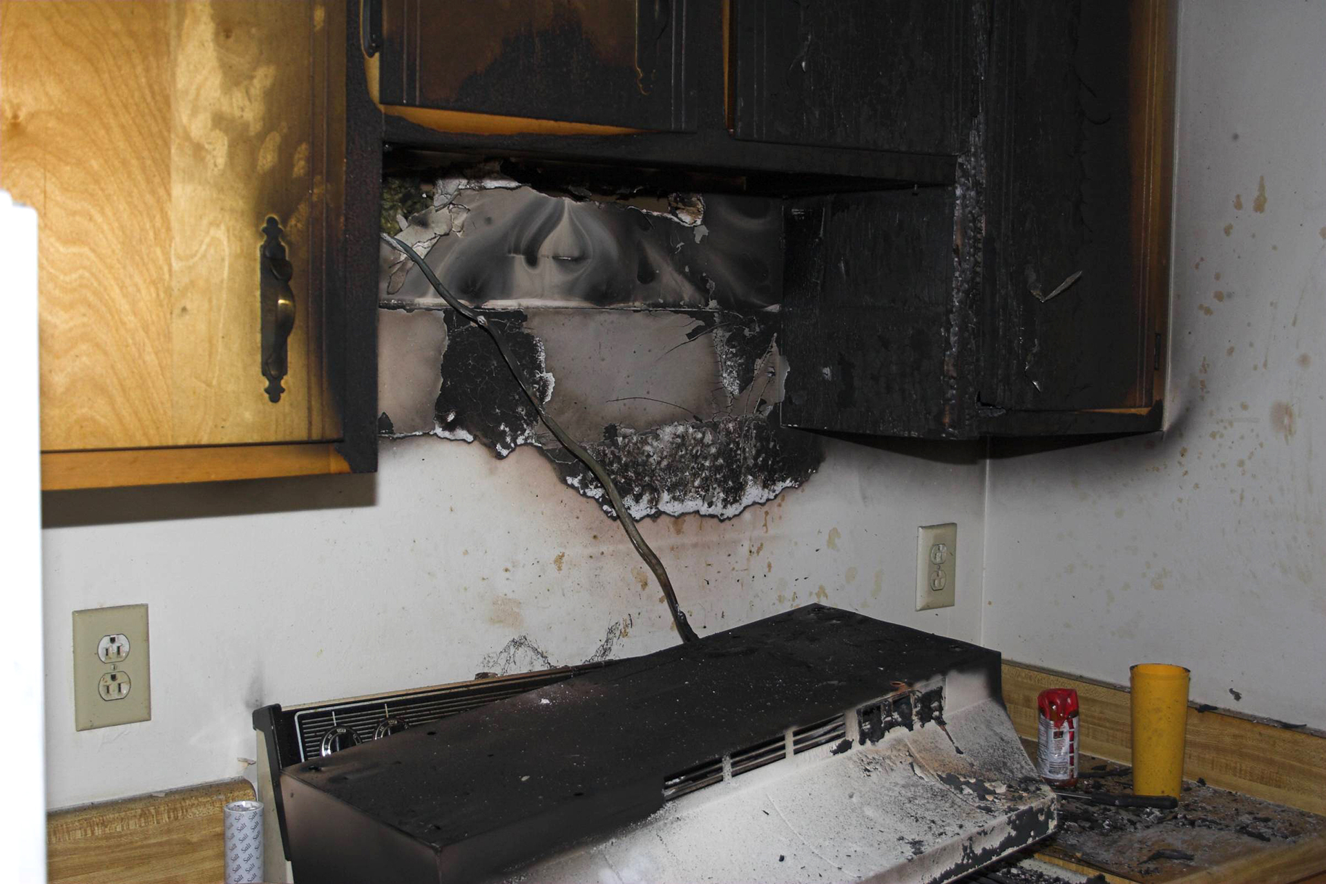 Soot and smoke damage removal from interior walls