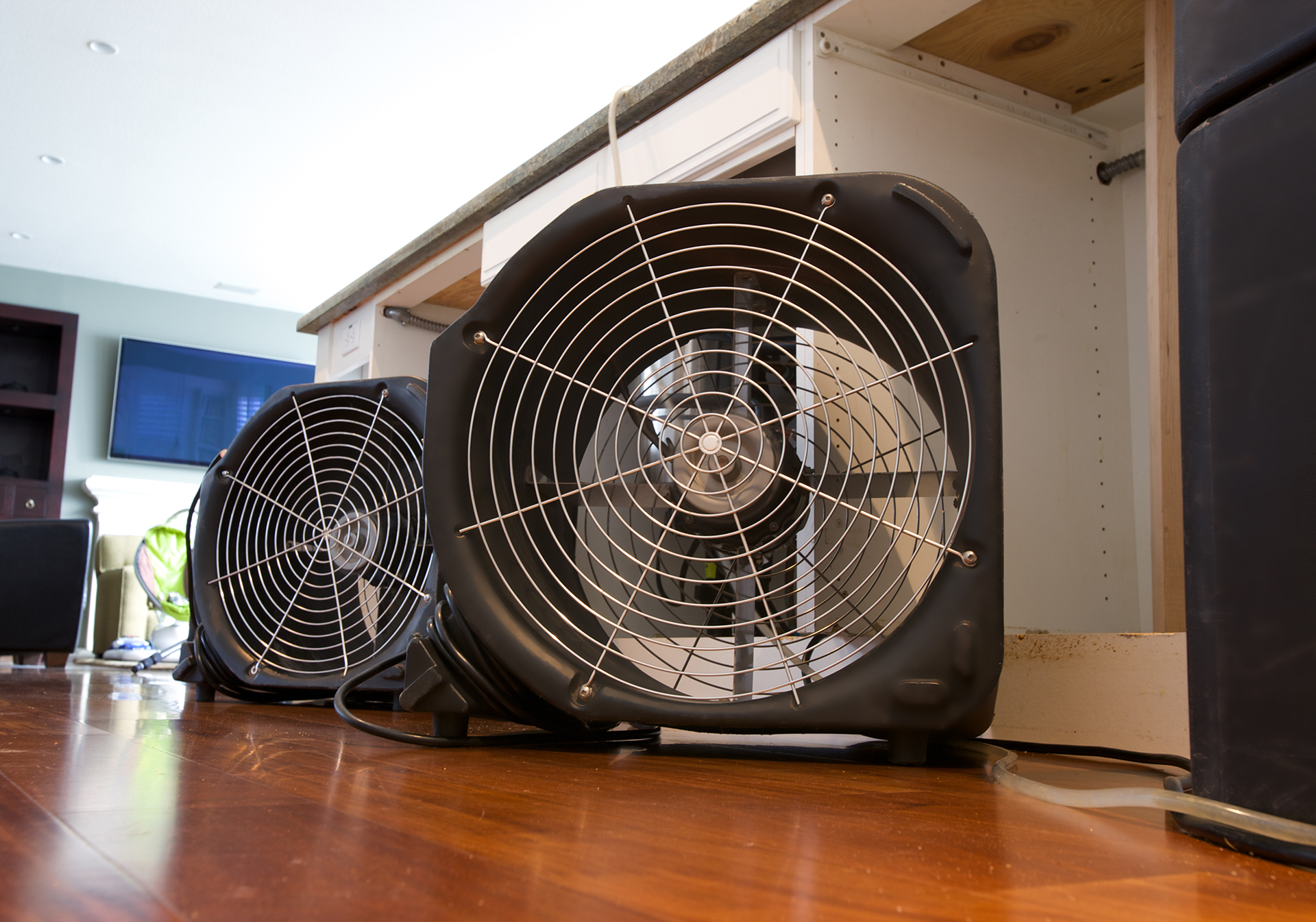 Water damage cleanup with moisture detection tools